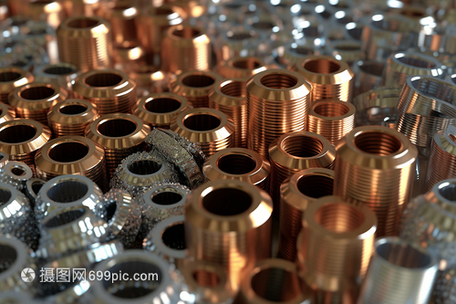 工廠生產的各種金屬零件