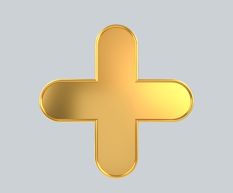 C4D金屬質感立體加號元素